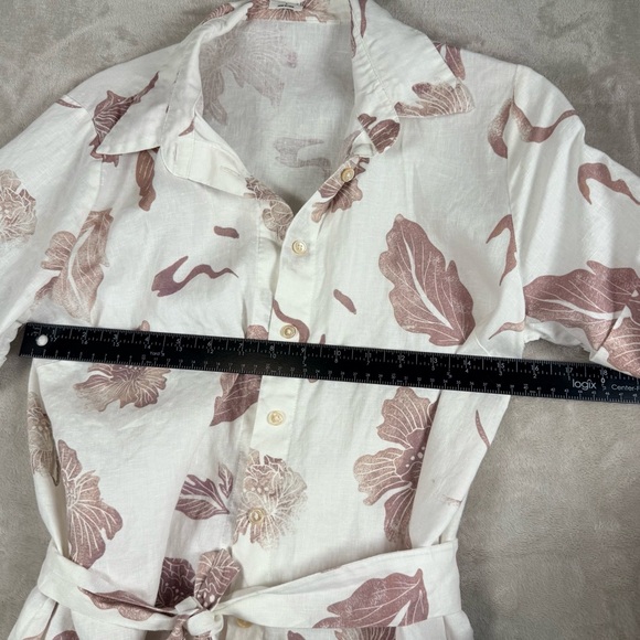 Aritzia Wilfred Eleta 100% Linen Floral Shirt Dress Size Small - Picture 7 of 10